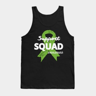 Support Squad Mental Health Awareness Lime Green Ribbon Tank Top